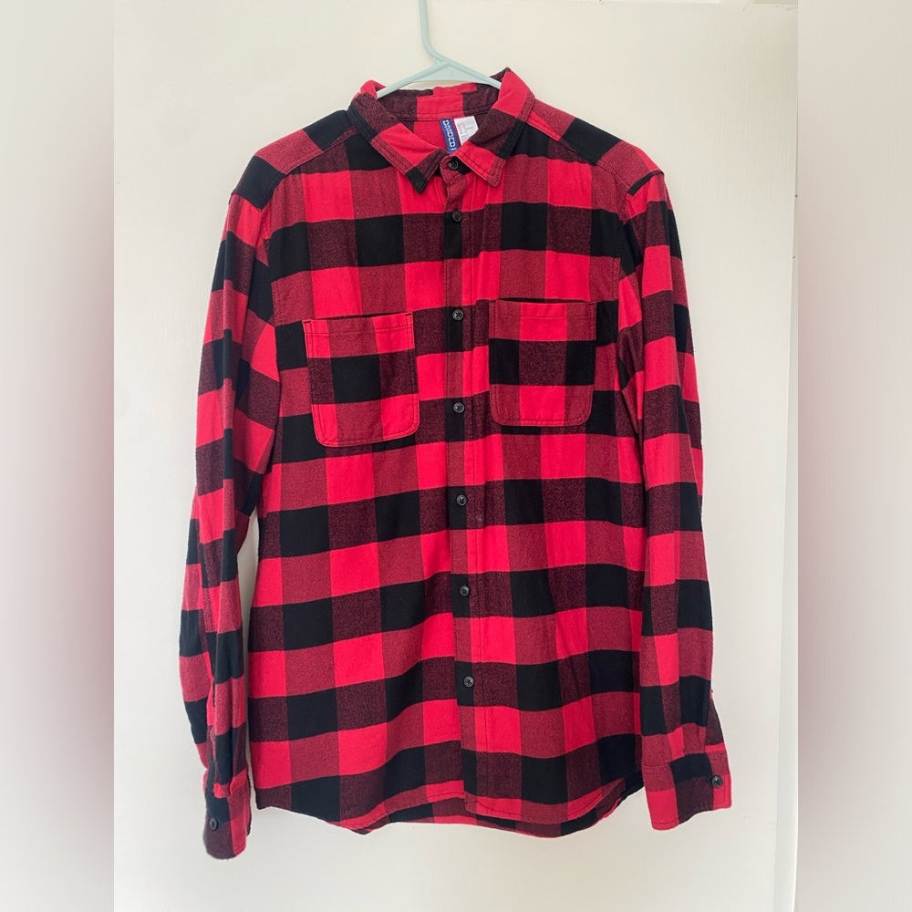 H&M Men’s Flannel - Red/Black